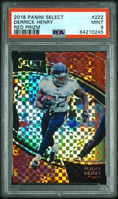 2018 Panini Select Field Level Red Mosaic Prizm Derrick Henry /49 #222 PSA 9