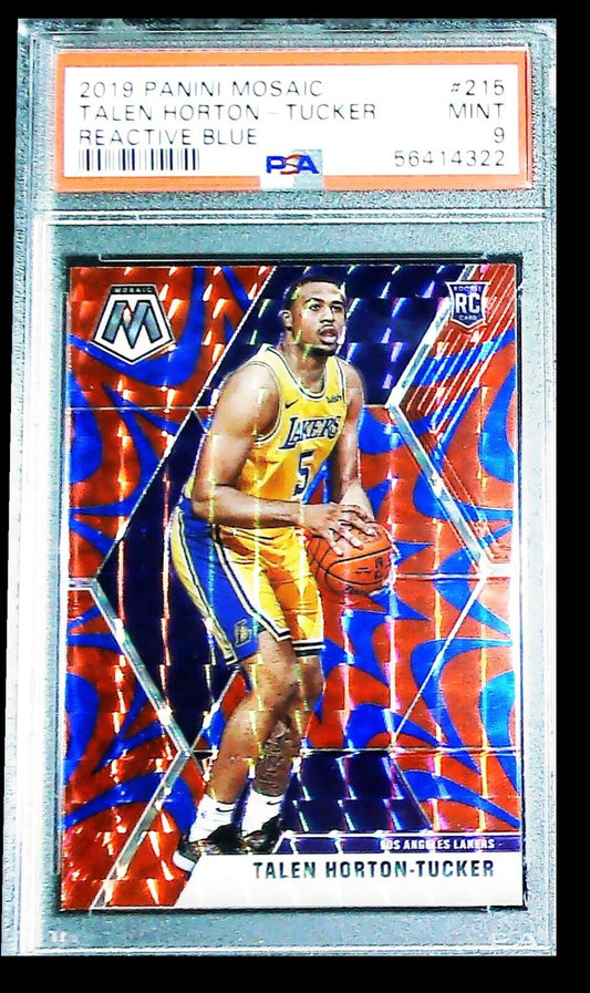 2019-20 Panini Mosaic Reactive Blue Talen Horton-Tucker RC PSA 9 Los Angeles