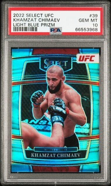 2022 UFC Select Premier Khamzat Chimaev Blue Prizm  /199 PSA 10