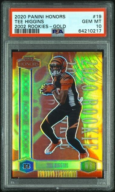 2020 Panini Honors Tee Higgins PRIZM #19 GOLD Rookie /5 PSA 10