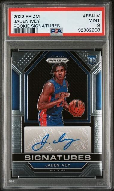 2022 Panini Prizm Jaden Ivey Rookie Signatures RC PSA 9 Auto