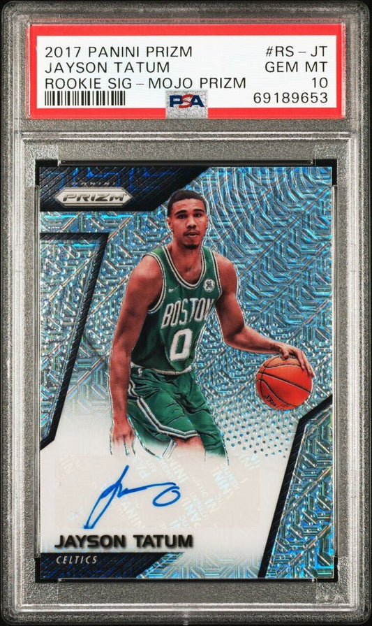 2017 Panini Prizm Jayson Tatum Mojo Auto /25 PSA 10 Rookie Card Celtics RC