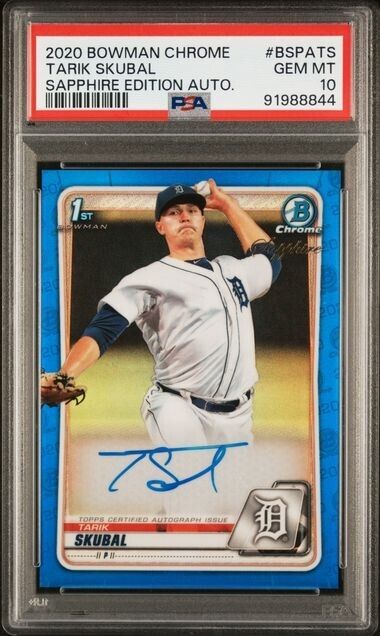 2020 Bowman Chrome Tarik Skubal Sapphire Edition AUTO #BSPATS PSA 10