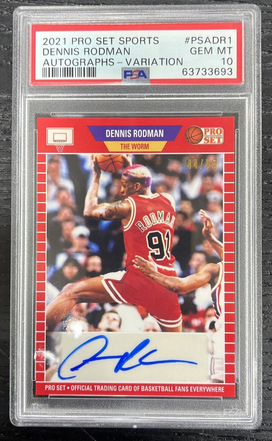 2021 Leaf Pro Set Dennis Rodman Variation Auto PSADR1  #/55 PSA 10