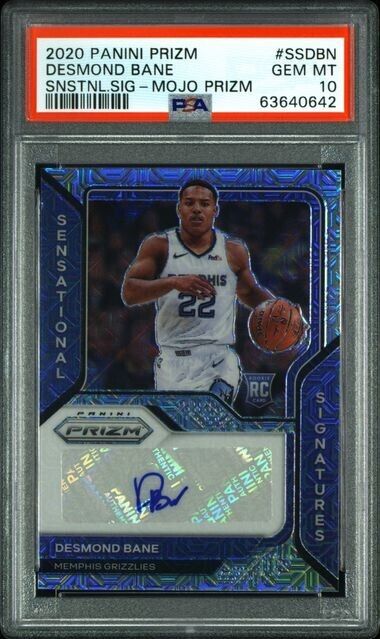 2020-21 Panini Prizm Desmond Bane Mojo Rookie Sensational Auto /25 PSA 10