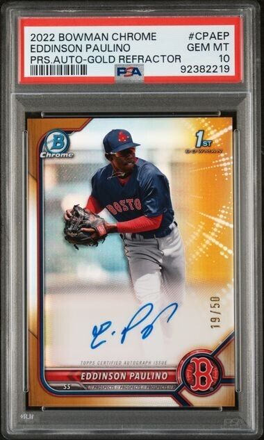 2022 Bowman Chrome Eddinson Paulino Gold Auto Refractor CPAEP /50 PSA 10