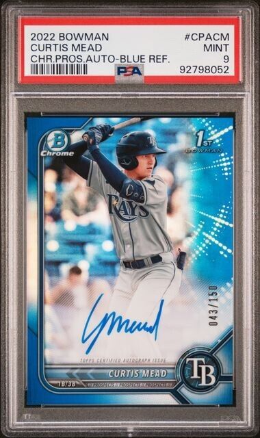 2022 Bowman Curtis Mead Blue Refractor  CPACM Auto /150 PSA 9