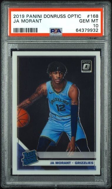 2019-20 Donruss Optic Ja Morant Rated Rookie Card RC #168 PSA 10 Grizzlies