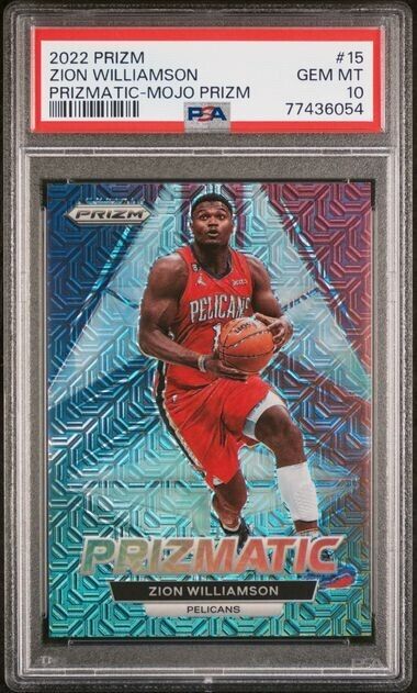 2022-23 Panini Prizm Zion Williamson Prizmatic Silver Mojo Prizm /25  PSA 10