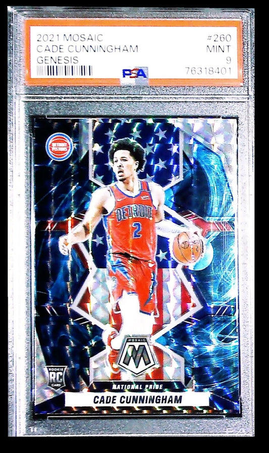 2021-22 Mosaic Genesis Cade Cunningham RC PSA 9 Detroit Pistons #260