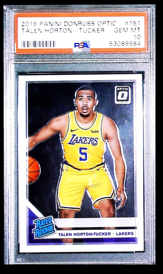 2019-20 Donruss Optic Blue Velocity Talen Horton-Tucker RC PSA 10 Los Angeles