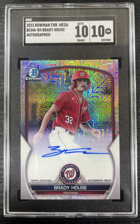 2023 Bowman Chrome Mega Box Brady House Mojo Refractor Auto Rookie RC SGC 10/10