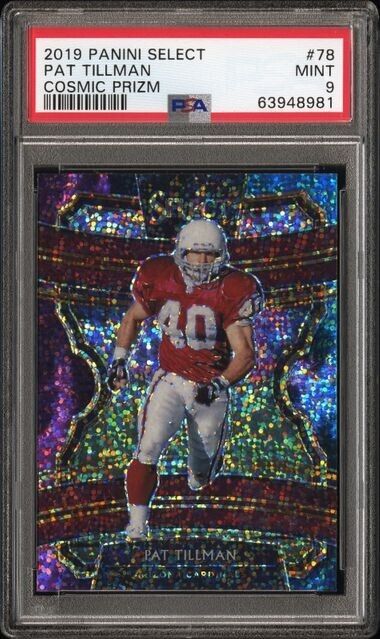 Pat Tillman 2019 Select Football #78 Cosmic Prizm Parallel SSP PSA 9