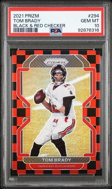 2022 Panini Prizm Tom Brady Black Red Checker Checkerboard SSP #273 PSA 10