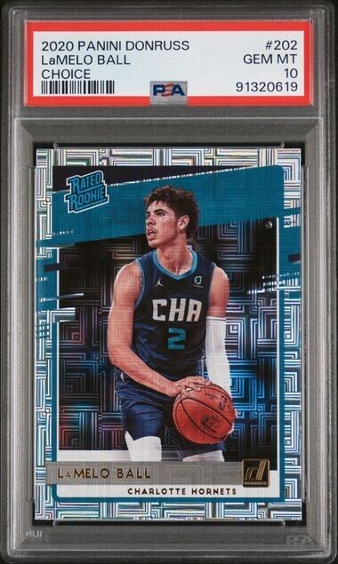 2020-21 Panini Donruss Lamelo Ball Rated Rookie RC Choice Hornmets PSA 10