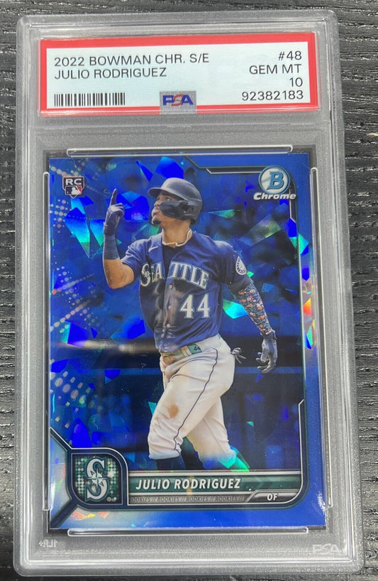 2022 Bowman Chrome Sapphire Julio Rodriguez RC Rookie #48 PSA 10