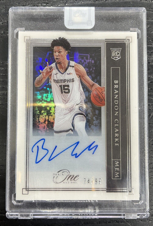 2019 Panini One and One Brandon Clarke RC Auto Grizzlies Rookie /99