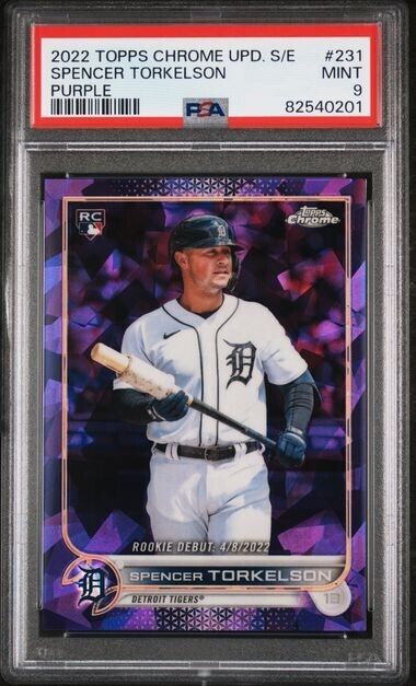 2022 Topps Chrome Update Spencer Torkelson Sapphire Rookie Debut RC /10  PSA 9