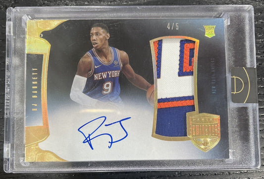 2019-20 Eminence Jumbo Patch Auto RJ Barrett RPA Rookie Game Used /5 Encased