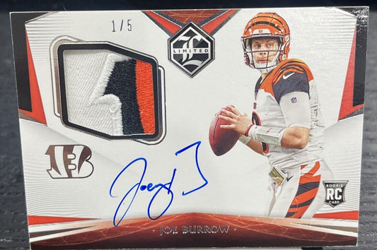 2020 Panini Limited Joe Burrow RC Rookie RPA /5 Bengals