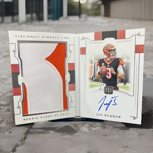 2020 National Treasures Joe Burrow Rookie Jumbo Materials Prime Auto Booklet /99