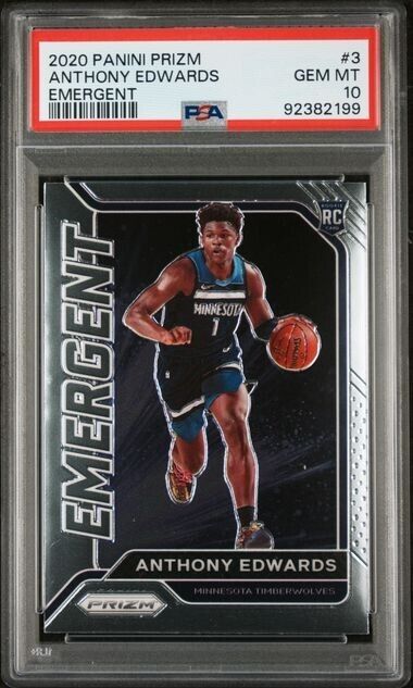 2020 Panini Prizm Anthony Edwards Emergent Rookie PSA 10