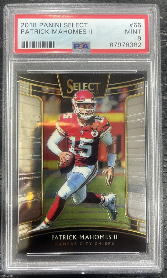 2018 Panini Select #66 Patrick Mahomes II Chiefs PSA 9 2nd Year