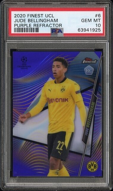 2020-21 Topps Finest Bundesliga Jude Bellingham Purple RC Refractor /250 PSA 10