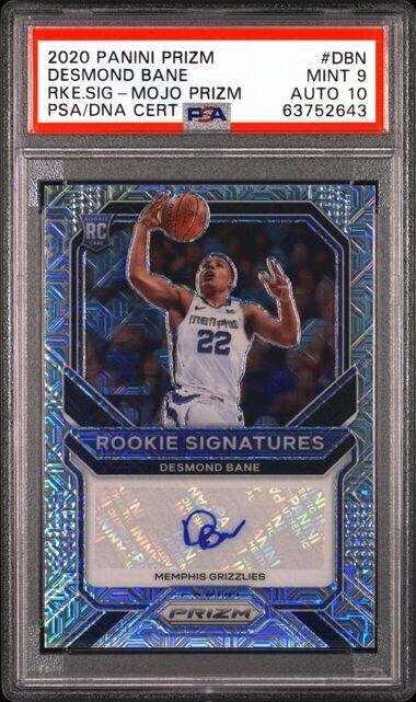 2020-21 Panini Prizm Desmond Bane Mojo Rookie Signatures Auto /25 PSA 9