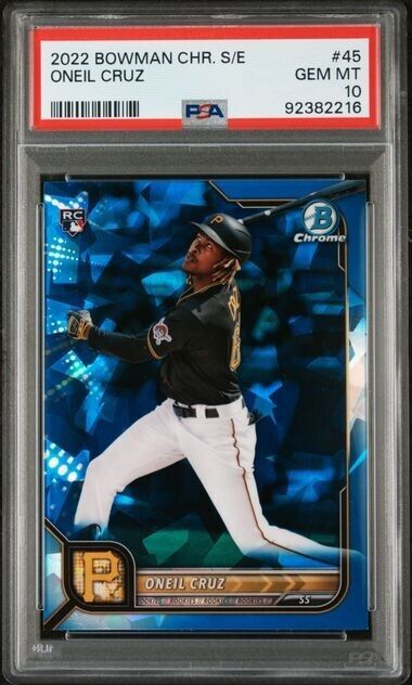 2022 Bowman Chrome Sapphire Oneil Cruz RC Rookie #45 PSA 10