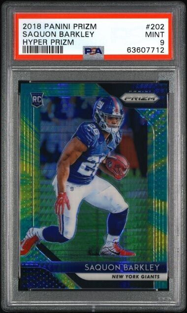 2018 Panini Prizm Saquon Barkley HYPER PRIZM Rookie RC /275 PSA 9