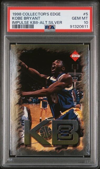 Kobe Bryant 1998-99 Collector's Edge Impulse KB8 Holofoil Silver #5 Pop 1 PSA 10