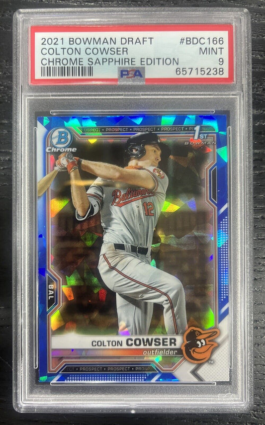 2021 Bowman Sapphire 1st Colton Cowser RC Rookie BCP166  PSA 9