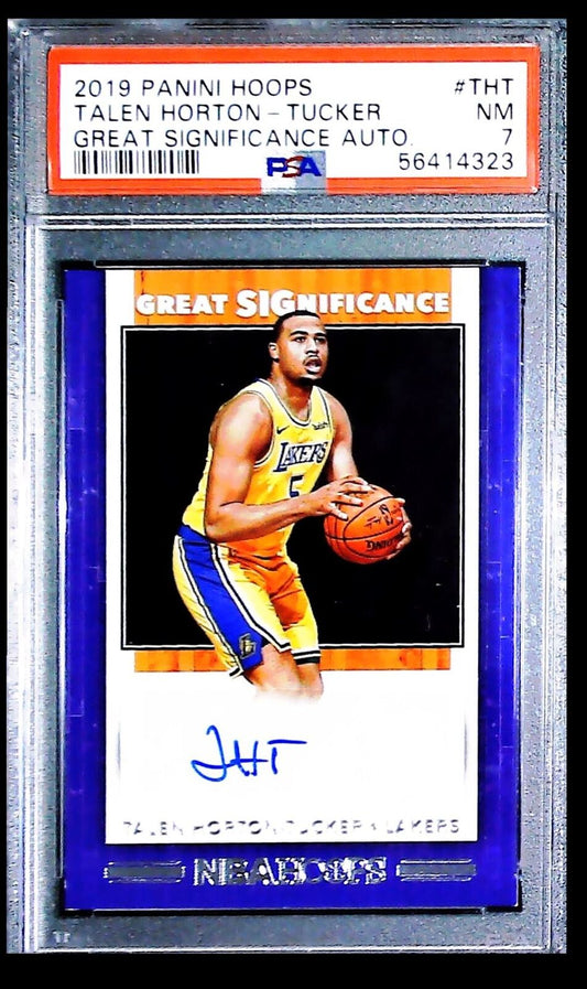 2019-20 Hoops Great SIGnificance Talen Horton-Tucker RC Auto PSA 7 Los Angeles