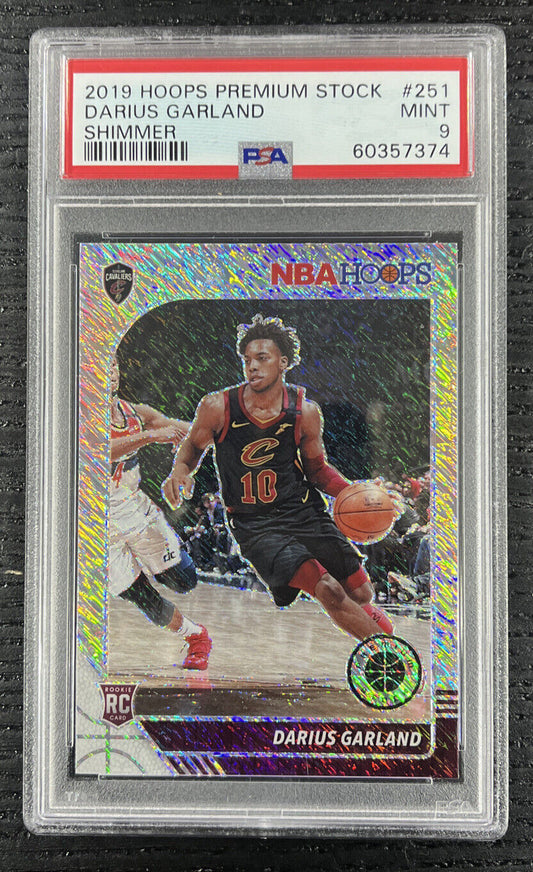 2019-20 NBA Hoops Premium Stock Shimmer Darius Garland RC Rookie PSA 9