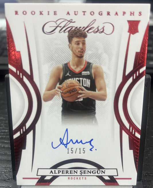 2021-22 Panini Flawless Alperen Sengun Ruby Rookie Autographs 15/15