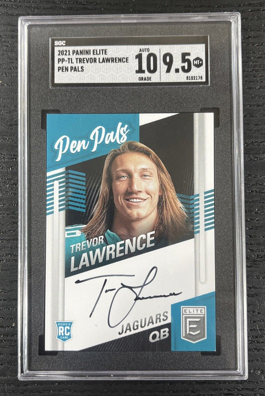 2021 Elite Trevor Lawrence Rookie Pen Pals Elite Auto  RC Rookie SGC 9.5