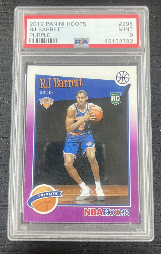 2019-20 NBA Hoops Hoops Purple RJ Barrett #298 Rookie RC PSA 9 MINT