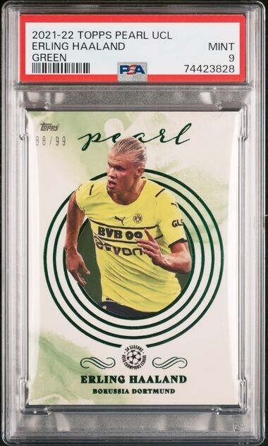 2021 Topps Pearl UCL Erling Haaland Green /99 Dortmund Manchester City Norway