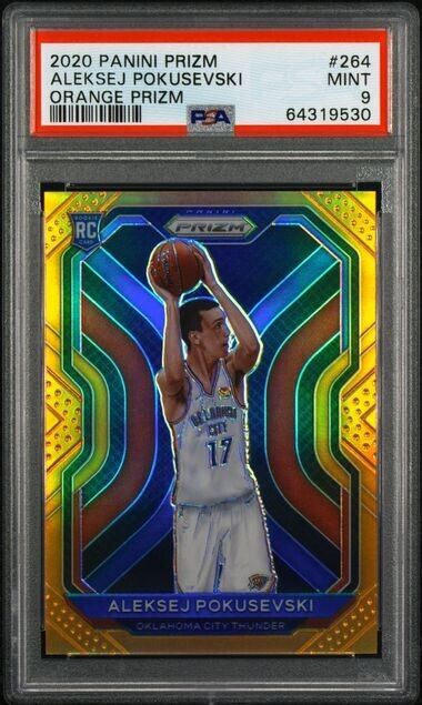 2020-21 Prizm Basketball  Aleksej Pokusevski RC Rookie #264 Orange /49 PSA 9