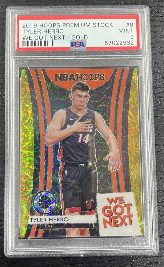 2019-20 Premium Stock NBA Hoops Tyler Herro We Got Next Gold Scope PSA 9 RC /10