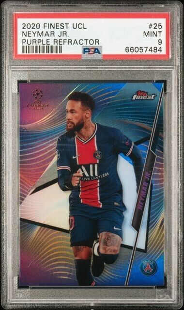 2020-21 Finest UEFA Champions League Purple Refractors #25 Neymar Jr. /250 PSA 9