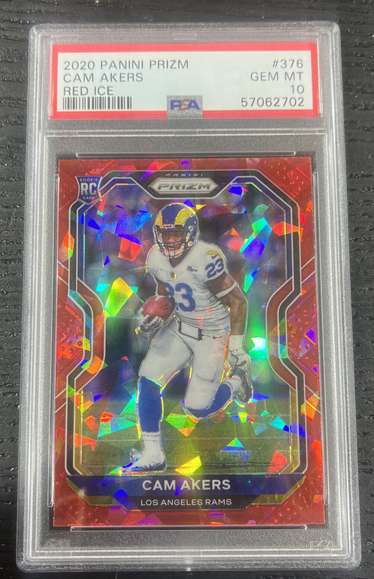 2020 Panini Prizm Cam Akers Rookie Red Ice Prizm  PSA 10 GEM MINT