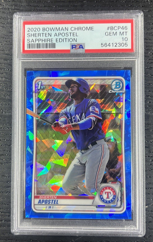 2020 Bowman Chrome Sapphire Edition Sherten Apostel RC PSA 10