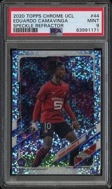 2020 Topps Chrome UCL Eduardo Camavinga Speckle Refractor PSA 9