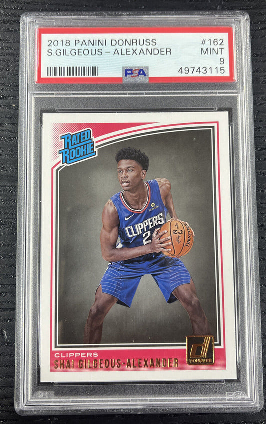 2018 Shai Gilgeous-Alexander Donruss Optic Rated Rookie RC #162 PSA 9