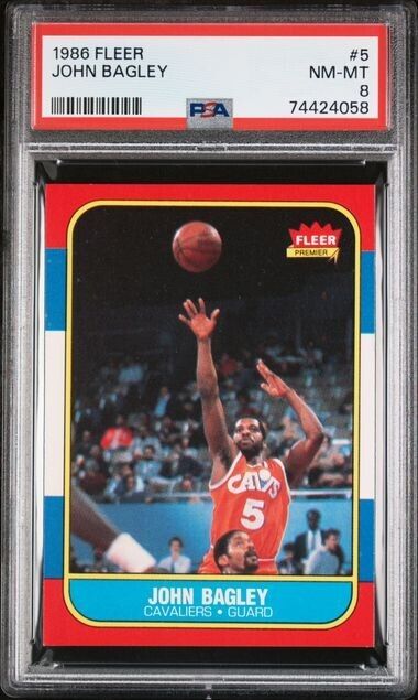 1986 Fleer #119 John Bagley Cleveland Cavaliers PSA 8