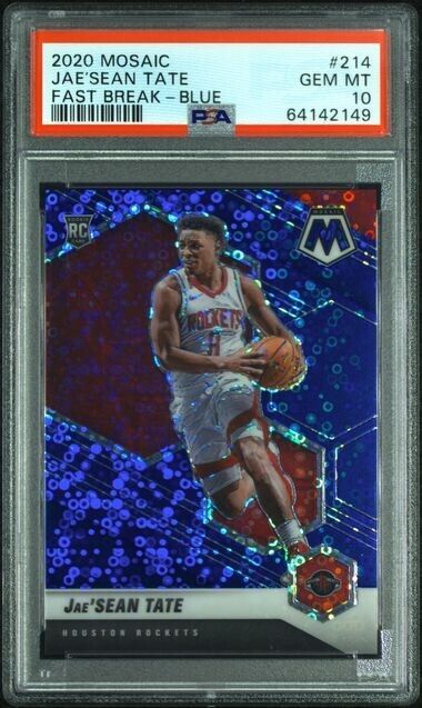 2020 Mosaic Jasean Tate Fast Break Blue NBA Debut #/85 RC Rookie PSA 10