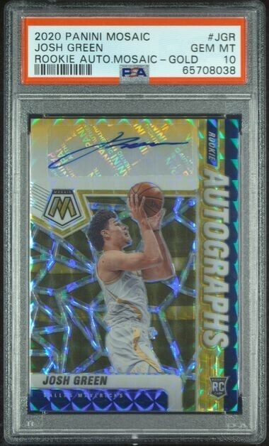 2020-21 MOSAIC GOLD ROOKIE AUTO JOSH GREEN MAVERICKS /10 PSA 10