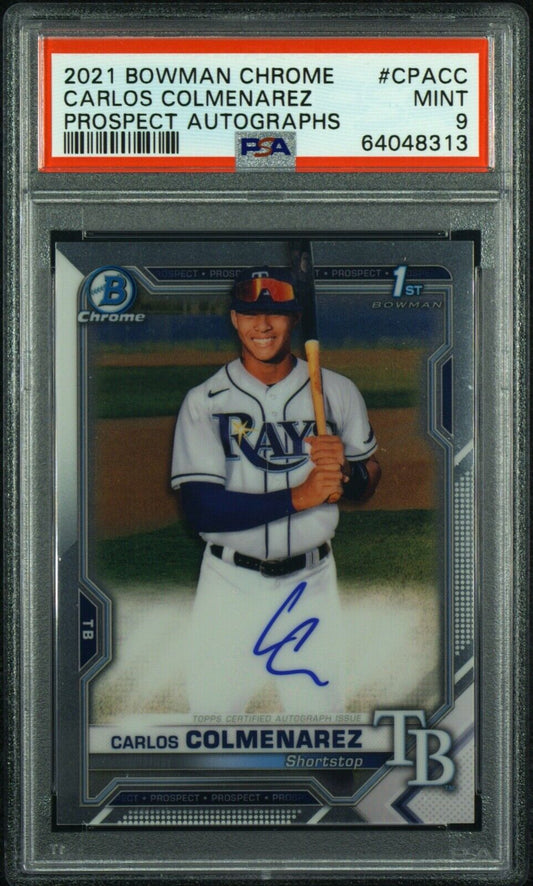 2021 Bowman Chrome Prospects Carlos Colmenarez Auto PSA 9 Mint #CPACC 1st